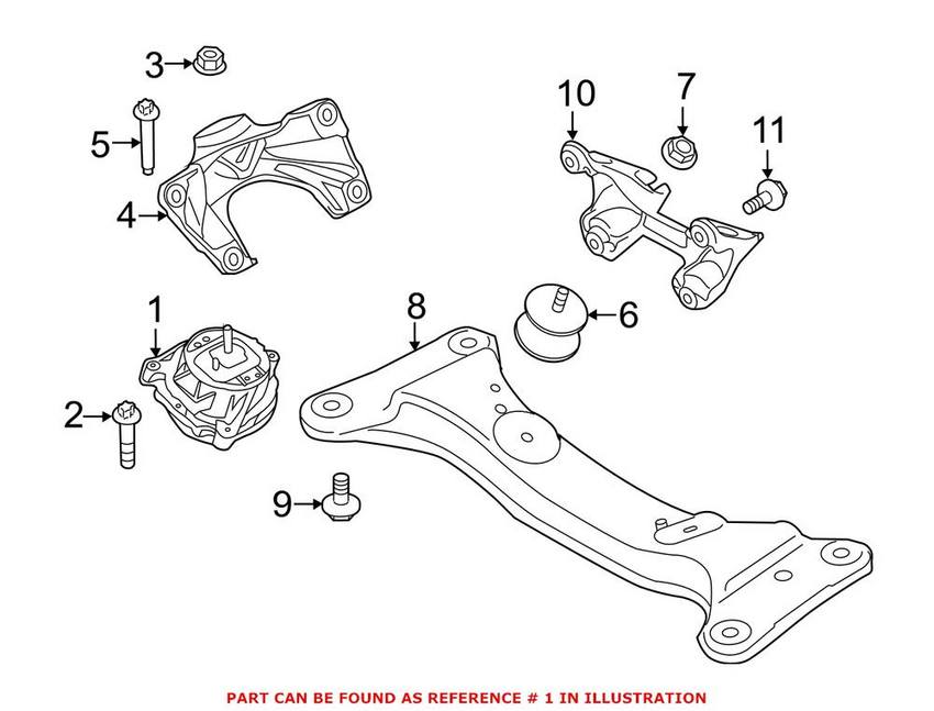 BMW Engine Mount - Driver Side 22112284817